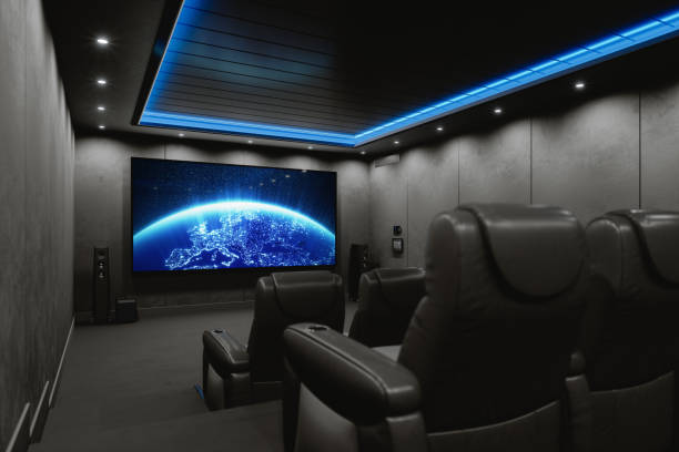 Home theater set up with streaming and sound systems